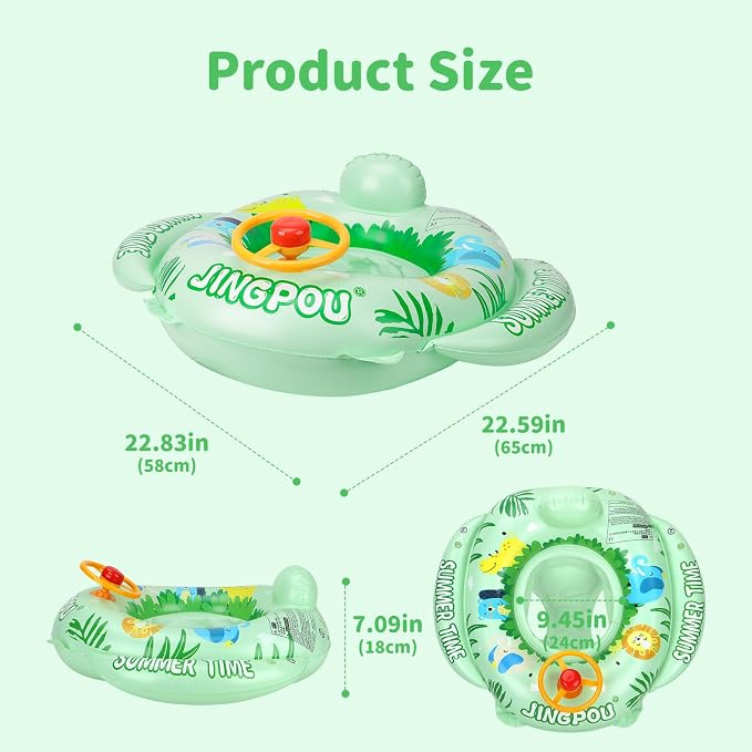 Inflatable Baby Swim Safe Seat Float Ring Toddler Pool Float with Seat Boat Inflatable Ride-on Swimming Pool Toys for Kids Outdoor