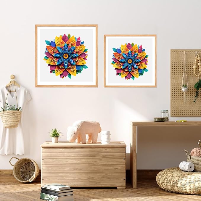 Leodozzio Puzzles for Adults 200 Pieces, Color Flower Wooden Jigsaw Puzzles, 5MM Thick Unique Plants Shaped Wooden Puzzle, Birthday Gift Family Game, 11.3x11.4 Inch