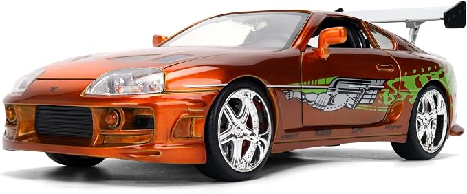 Diecast Model Car Compatible for Fast & Furious 25th Anniversary Edition 1:24 Brian's Toyota Supra in Brush Finish Color by Jada