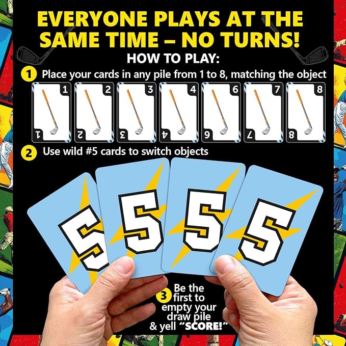 Quokka Golf Fast-Paced Card Game for Kids & Adults – 128 Cards & Easy Rules – Quick & Fun Matching Game – 2-4 Players – Ages 8+ – Perfect for Family Games Night, Travel and Parties