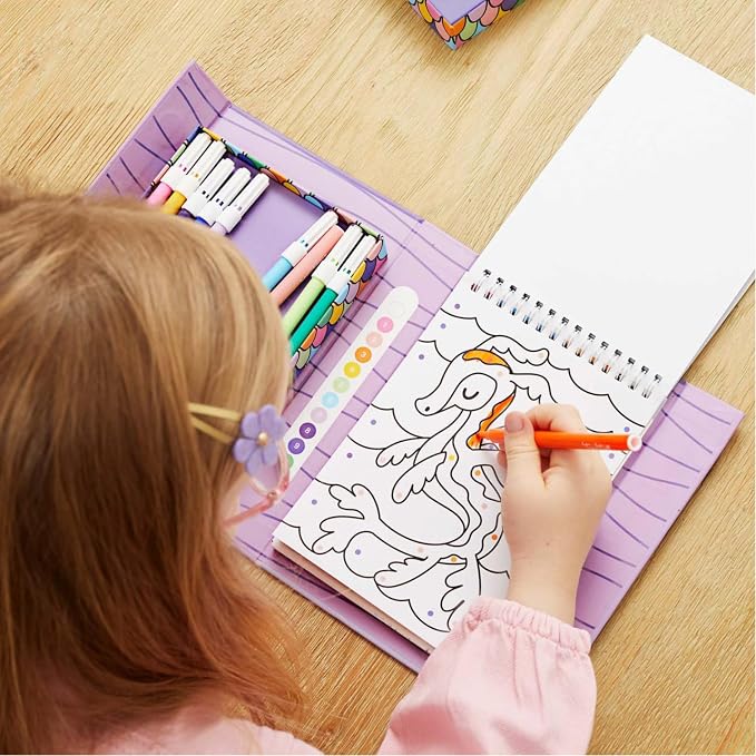 Tiger Tribe: Unicorn Dreaming Color by Numbers - Fun Coloring Activity Set for Kids 4+, Early Numeracy Skills, Includes Markers, Portable, Great Gift Idea
