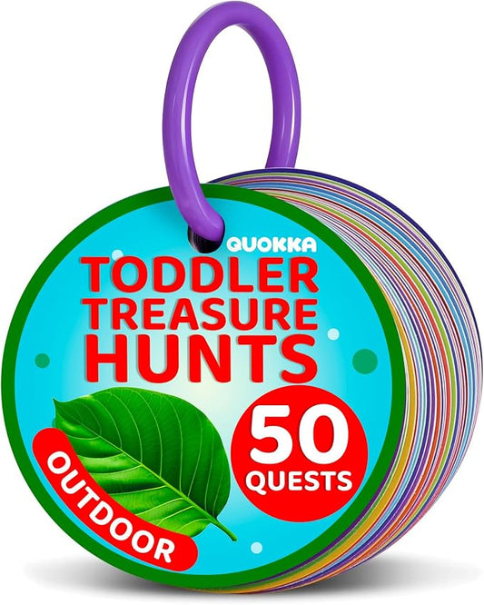 QUOKKA Scavenger Hunt Game for Toddlers 3-5 – 50 Toddler Activities Outdoor Cards Game Set - Fun Educational Play for Preschool Boys and Girls and Early Development