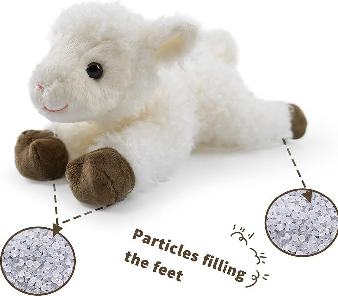 Sheep Stuffed Animal for Kids,8 inch Realistic Animal Plush Sheep Toy Lying Down Posture Animals,Plush Lamb for Boys Girls Adult Birthday Hug Teaching(S-Sheep)