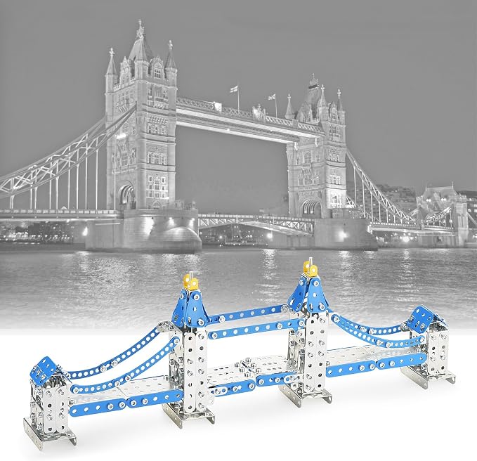 Ferthor Fun Metal Model Tower Bridge Kits for Boys 8-12, 588PCS London Tower Bridge DIY STEM Building Toys for Kids to Build,Construction Sets London Bridge Britain Architecture Kit Famous Landmark