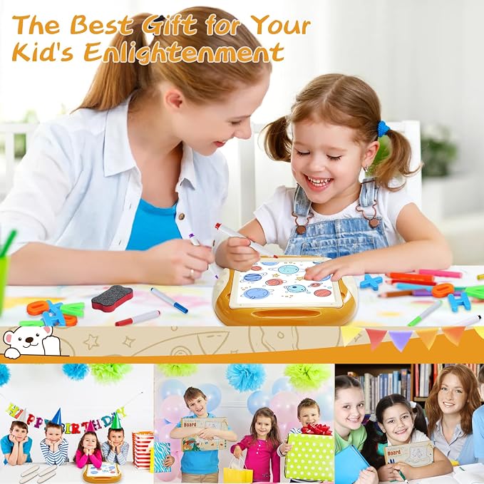 Cokzer Toys for 1-2 Year Old, Toddler Toy with Magnetic Letters and Numbers, Learning and Educational Toys for 1 2 Year Old, Birthday (Creamy Orange)
