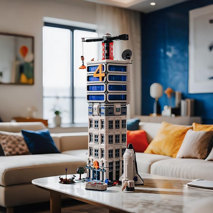 Skyscrapers Modular Building Blocks,71cm Tall Four Heroes Tower Building Architecture Set -Space Academy Collectible Display Toy with Adults, Sci-Fi MOC Construction Gift(6135pcs)