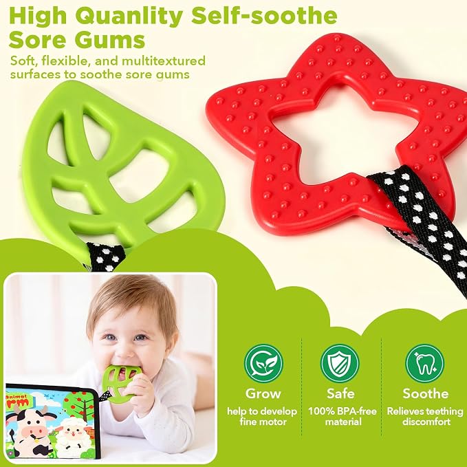 URMYWO Tummy Time Toys - Black and White High Contrast Baby Toy for Newborn - Baby Visual Stimulation Mirror - Montessori Sensory Crinkle Toy for Infant 0-3-6-12 Months - Boy Girl Shower Gifts