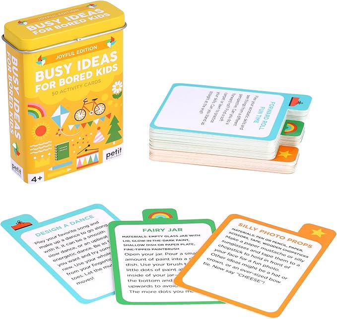 Petit Collage: Busy Ideas for Bored Kids - Joyful Edition - Includes 50 Ideas to Cure Boredom - Active, Creative, and Silly Activities - Great for Kids 4+
