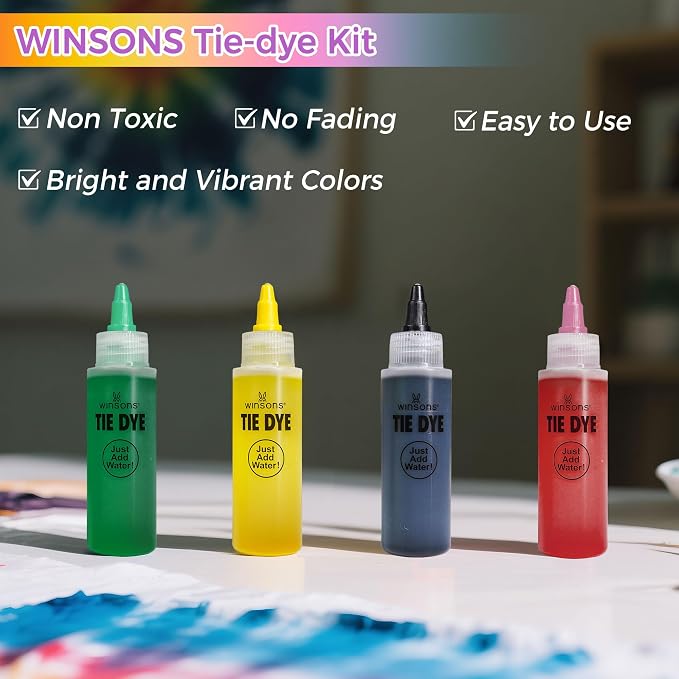 30 Colors Tie Dye Kit, Tie Dye Set for Kids, Pre-Filled Tye Dye Bottles, Non Toxic Permanent Fabric Dye Art Set, Easy DIY Fabric Art - Create Fun (30 Colors)