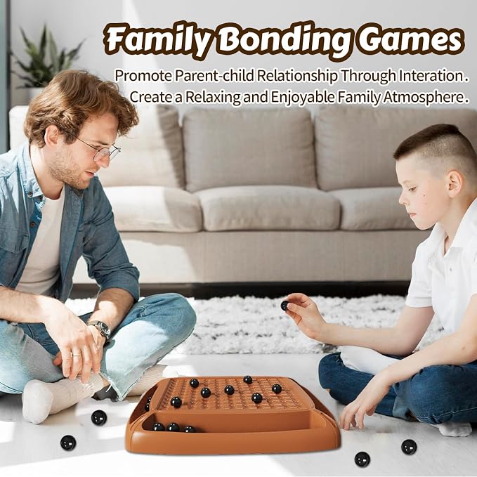 Magnet Game, Magnetic Game Chess 40 Piceses, Family Games for Kids and Adults, Board Game for Kids 8-12 Family Games Night 2-4 Players, Gifts for Teens Kid (Brown)