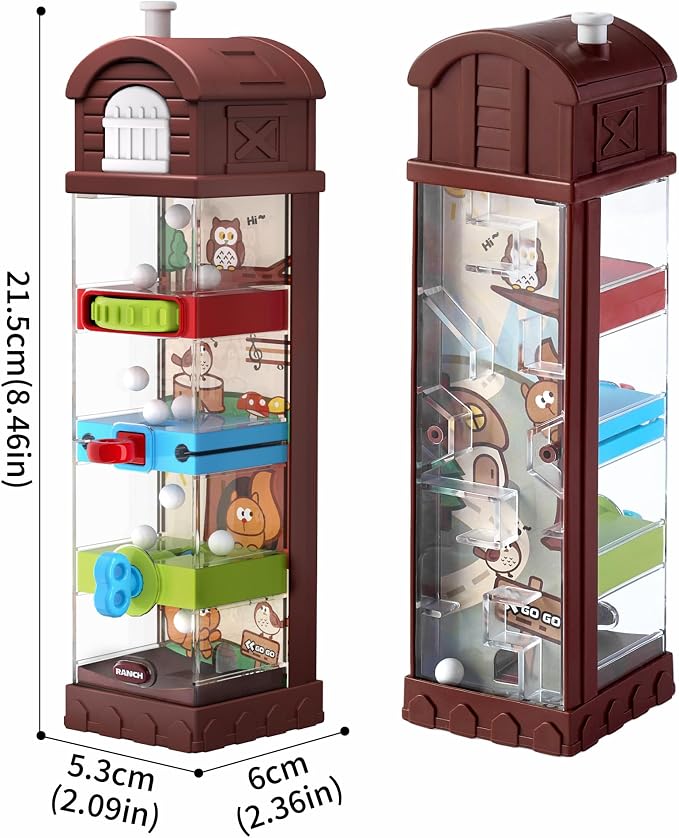 Montessori Toys for 2 Year Old - Farm Egg Maze Adventure Game Toy with 5 Fine Motor Activities, Cause & Effect Travel Toy. (Brown)