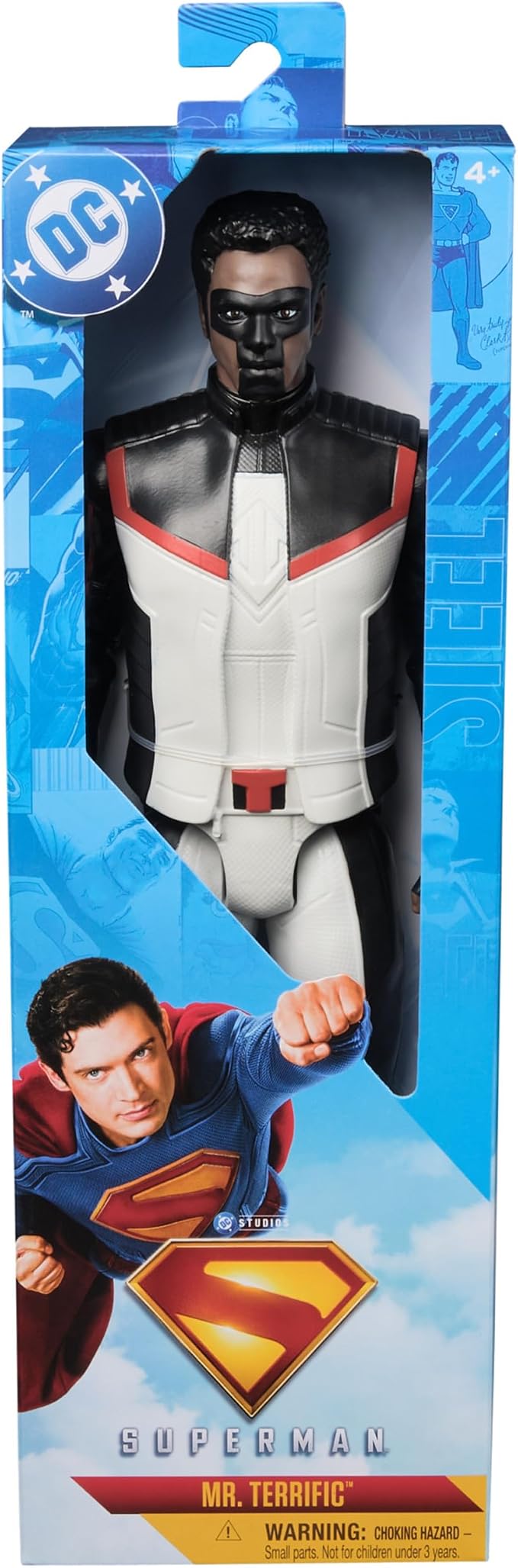 DC Comics, Superman Mr Terrific 12-inch Superhero Action Figure, Kids Toys for Boys and Girls Pretend Play, for Ages 4 and Up