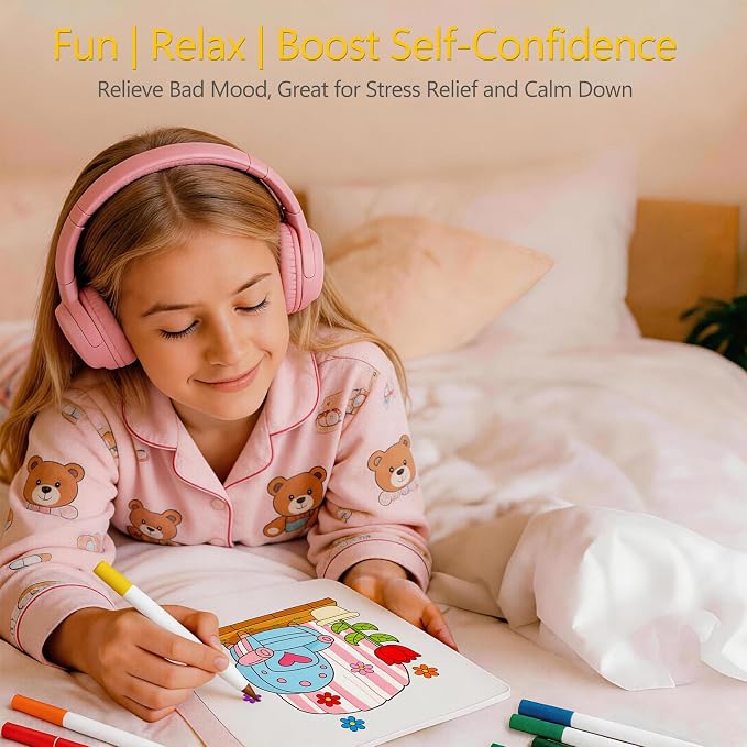 Cute Coloring Book Set for Teens Adults Relaxation, Easy and Simple Designs Coloring Book for Teens Girls, Stress Relief Gifts for Women with 24 colors Markers & 12 Glitter Pens & 12 Colored Pencils