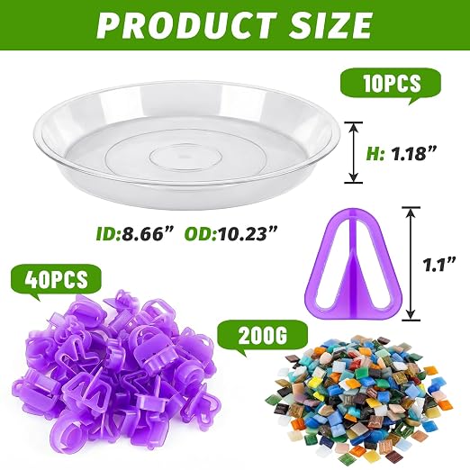U0U 10PCS Stepping Stone Kit Includes Round Cement Molds, Mosaic Tiles and Carving Tools,DIY Garden Stepping Stone kit for Kids,Family,Outdoor Walkways Pavement Decoration (No Concrete Mix)