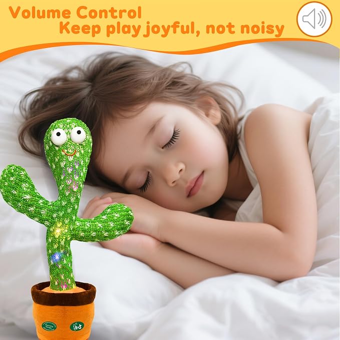 Hunfur Dancing Talking Cactus Toy,Interactive Funny Gift for Baby Infant, Singing Record Repeat What You Say Light Up Toy Boy Girl