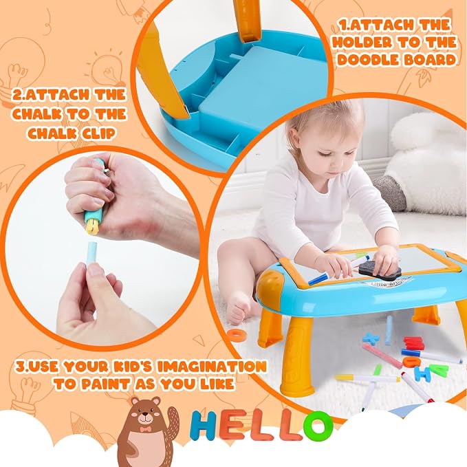 Cokzer Toys for 1-2 Year Old Boys, Toddler Boy Toy with Magnetic Letters and Numbers, Learning and Educational Toys for 1 2 Year Old, Boys Birthday (Blue,Orange)