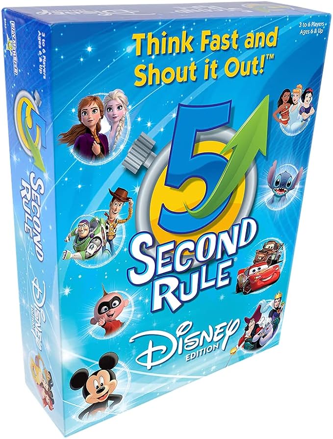 5 Second Rule Disney Edition — Fun Family Game About Your Favorite Disney Characters — Ages 6+