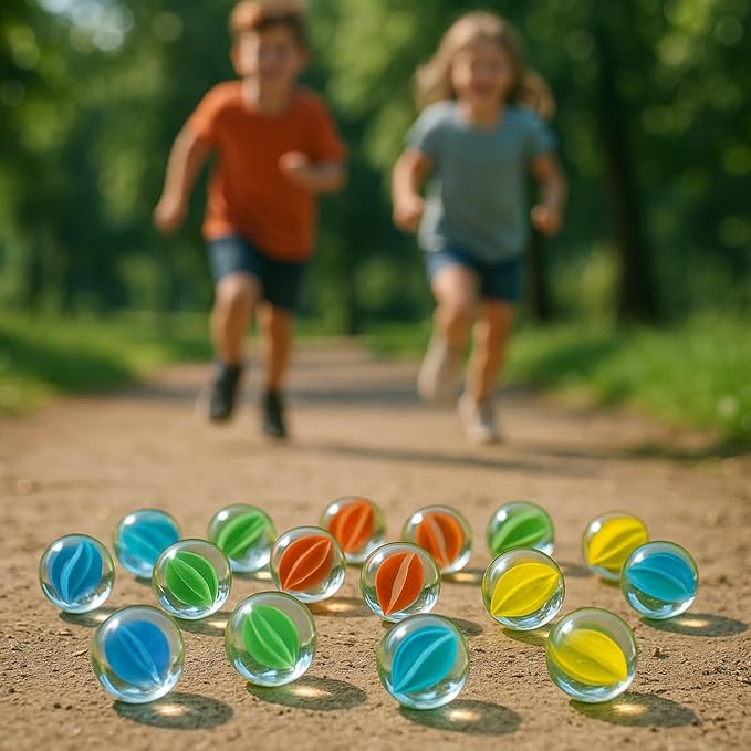 LovesTown 100PCS Glass Marbles Bulk, for Kids Marble Run Game, DIY and Home Decoration (Pack of 2)