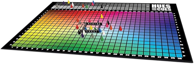 HUES and CUES - Vibrant Color Guessing Board Game for 3-10 Players Ages 8+, Connect Clues and Guess from 480 Color Squares
