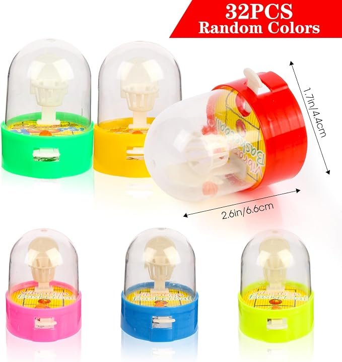Zasnynua 32 Pack Mini Finger Basketball Toys, Fun Handheld Basketball Shooting Games Desktop Fidget Game, Party Favors Decorations Classroom Rewards Carnival Prizes for Kids