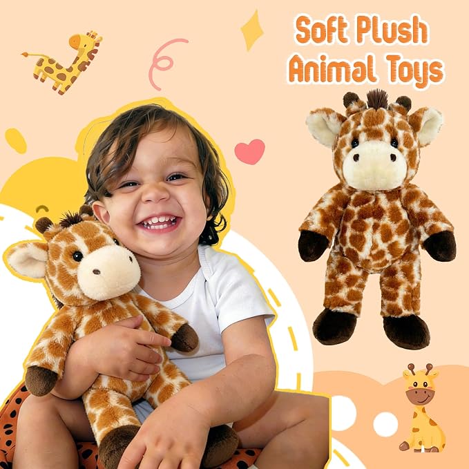 Stuffed Animal Plush Toy Soft Plushie Cuddly Giraffe Cute Plush Toy for Kids Toddlers Boys Girls Birthday Christmas Nursery Decor Party Favors
