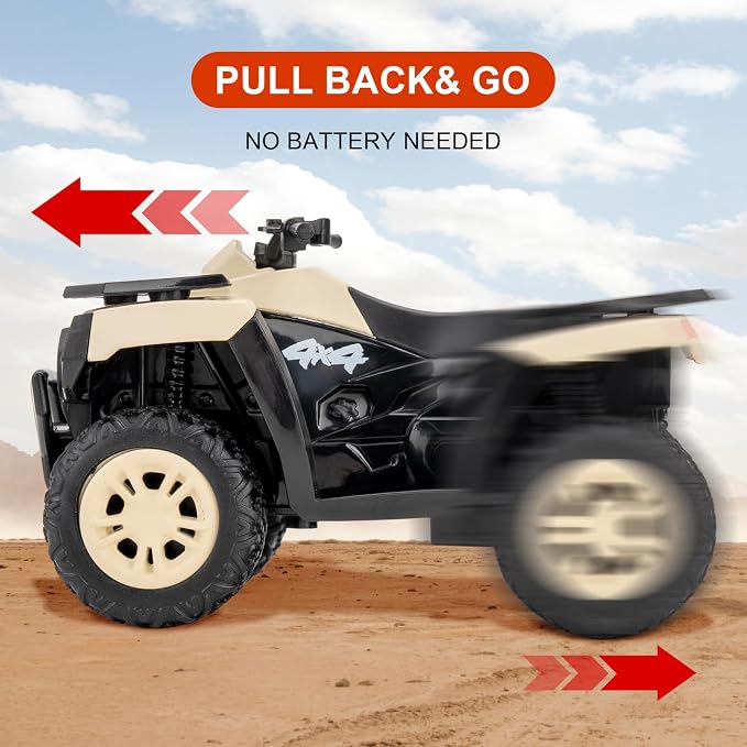RMZ City 1:36 ATV Off Road Vehicle Model Car, Diecast Pull Back Beach Motorcycle Toy Car for Kids Boy Girl, Car Model Collection and Decoration, White
