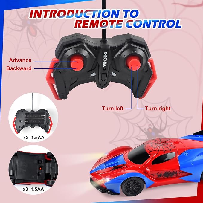Tuko Remote Control Car Toys, RC Toys for 3+ Years Old Boy and Girl Gift (Spider)