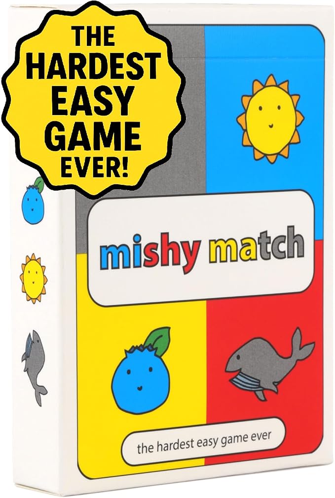 Mishy Match Award-Winning Card Game for Adults & Teens - Hilarious Brain-Melting Party Game - Fun Brain Teaser Games - Mensa Games - Funny Card Games - Fun Brain Puzzle Card Games