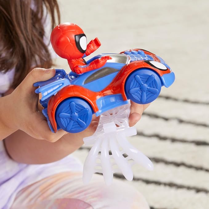 Spidey and his Amazing Friends Spidey Web Crawler Set, 4-Inch Scale Action Figure and Vehicle, Marvel Preschool Super Hero Toys, Kids Easter Gifts, Ages 3+