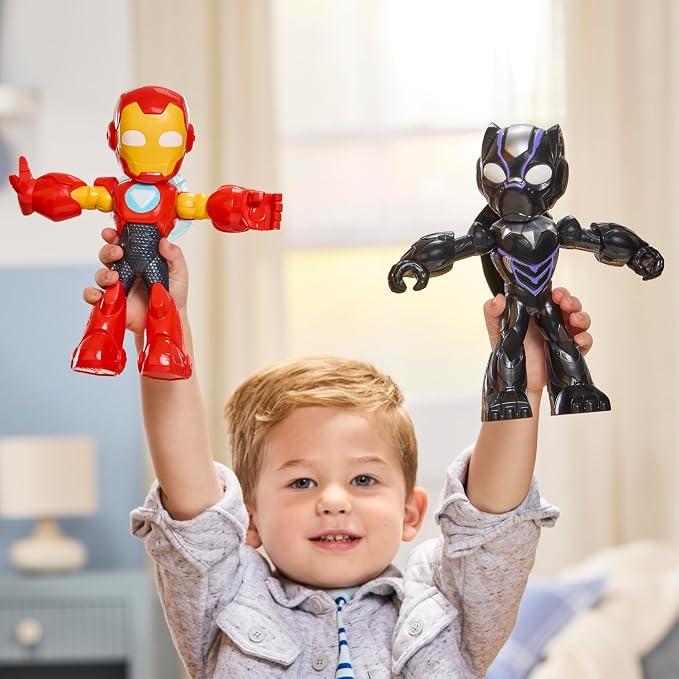 Marvel Iron Man and His Awesome Friends Supersized Black Panther Action Figure, 9-Inch (22.8 CM) Super Hero Toys for Kids, Ages 3+