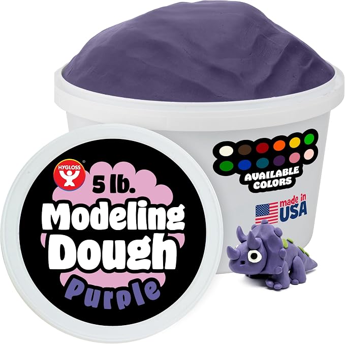 Hygloss Play Modeling Dough for Kids – Safe & Non-Toxic Sensory Dough for Arts and Crafts – 5 lb Tub – Play Clay for Toddler Activities, Preschool Classroom Must-Haves – Purple Color, Unscented