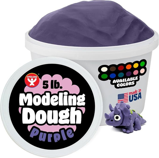 Hygloss Play Modeling Dough for Kids – Safe & Non-Toxic Sensory Dough for Arts and Crafts – 5 lb Tub – Play Clay for Toddler Activities, Preschool Classroom Must-Haves – Purple Color, Unscented