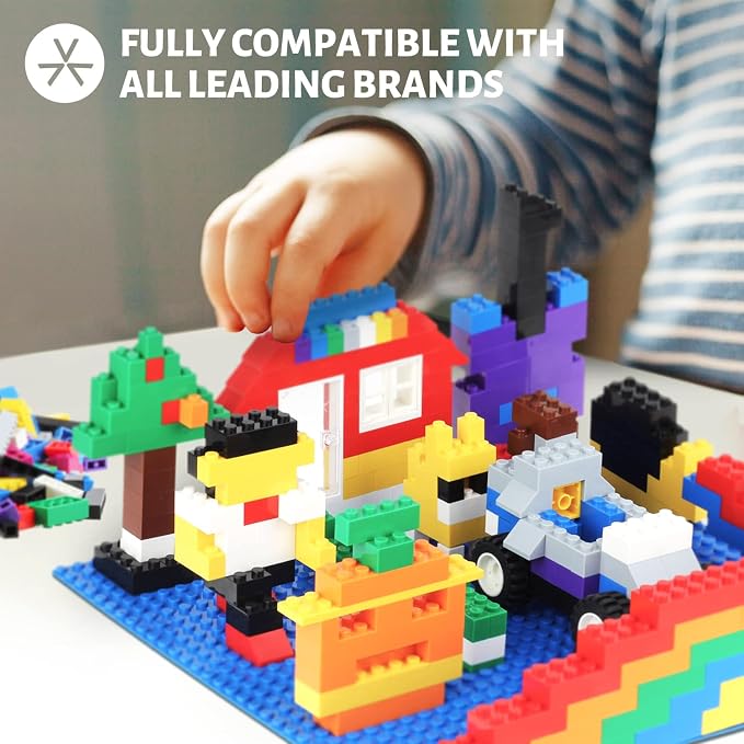 Classic Building Bricks Set, Includes Wheels, Doors, Windows - 14 Shapes Creative Building Blocks, Compatible, Weighs Approx. 3.53 lbs