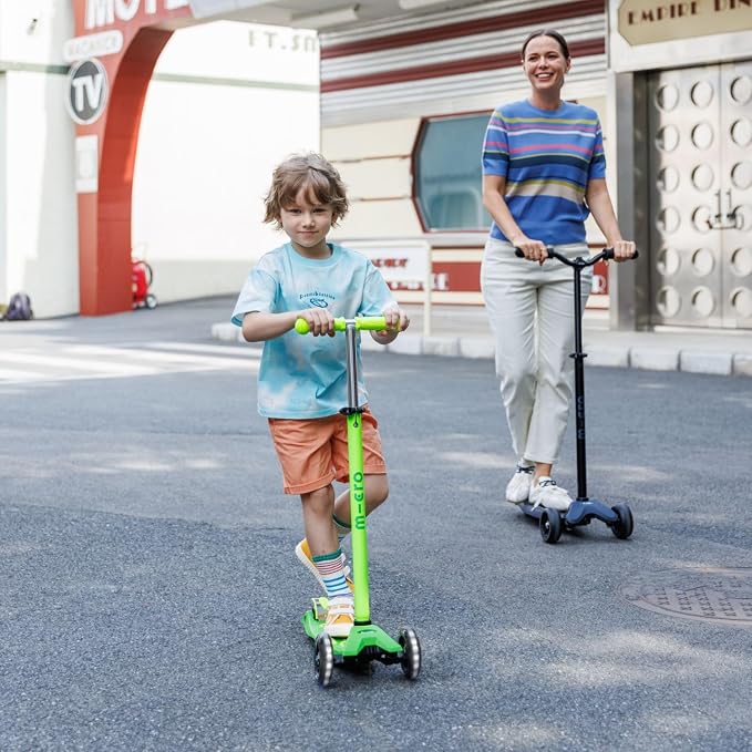 Micro Kickboard | Maxi Foldable LED Kids Scooter for Ages 5-12 | Children up to 110 lbs | 3 Wheel Lean-to-Steer Design | Adjustable T Bar | Smooth Ride, Motion Activated PU LED Wheels | Swiss Design