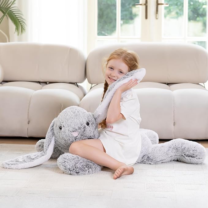 BENINY 31 Inch Large Bunny Stuffed Animal, Giant Easter Rabbit Plush Toy, Big Soft Cuddly Bunny Pillow Gift for Girls, Boys, Kids, Birthday and Christmas
