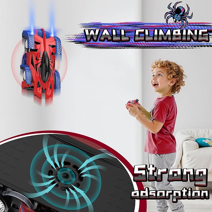 Wall Climbing Remote Control Car, 360° Rotating RC Stunt Car with Headlight, Rechargeable RC Cars Toys for 3 4 5 6 7 8-12 Year Old Boys Girls Kids