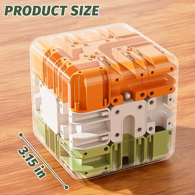 3D Cube Puzzle for Kids 3-5 8-12, Education Sensory Toys with Color-Match Ball, Birthday Gift for Adults Kids 8 9+ Year Old Boy