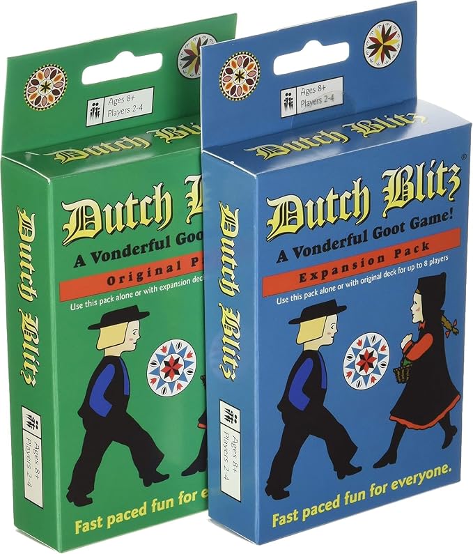 Original Dutch Blitz Card Game and Purple Expansion Pack Bundle with Storage Bag (Orginal)