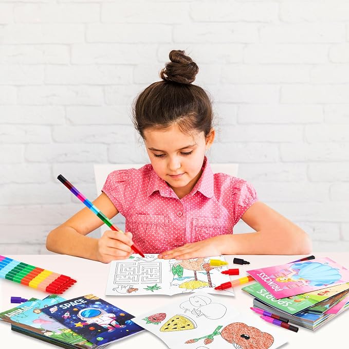 BenLouis Coloring Books Party Favors Bulk Mini Coloring Books for Kids Ages 4-8-12 Small Activity Books For Birthday Party Gifts Goodie Bags Stuffers Classroom Travel Activity（48pcs Classic）