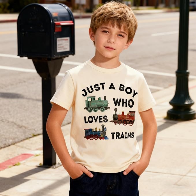 Todder Boys Shirt Kids Trains Bug Retro Nature Cool Tees Tops 2-7 Years