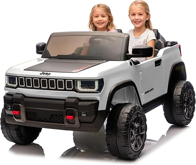 Garvee 24v Licensed Kids Ride on Car, 2 Seater Electric Truck for Big Kids with Parent Remote Control, 3 Speeds, Bluetooth Music, LED Lights for Ages 3-8
