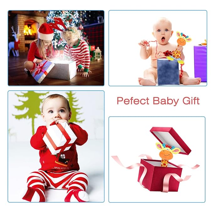Baby Rattles Toys for 0-6-12 Months, Newborn Shaker Sensory Toys for 3-12 M