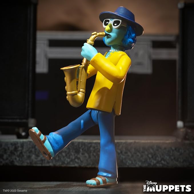 Super7 The Muppets Electric Mayhem Band Zoot - 3.75" Muppets Action Figure with Accessory Classic Cartoon Collectibles and Retro Toys
