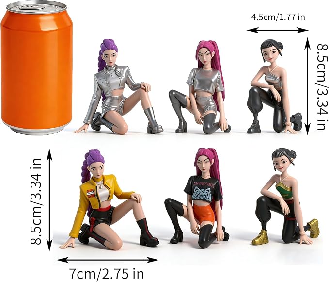 6Pcs Demon Movie Hunters Figurines,Collectable Figure,Holiday Creative Gift Birthday Decorations Room Decor