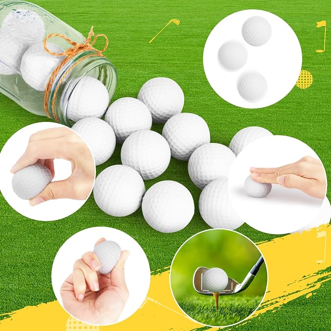 Mini Golf Ball Stress Ball 20 Packs Golf Balls Party Gift Small Foam Squeeze Anxious Toy Sports Stress Balls for Kids School Carnival Reward Golfs Themed Party Decorations Supplies