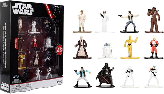 Jada Star Wars Nano Metalfigs 12-Pack – Series 1 Toys | 1.65” Die-Cast Mini Figures Featuring Luke Skywalker, Darth Vader, Princess Leia, and More