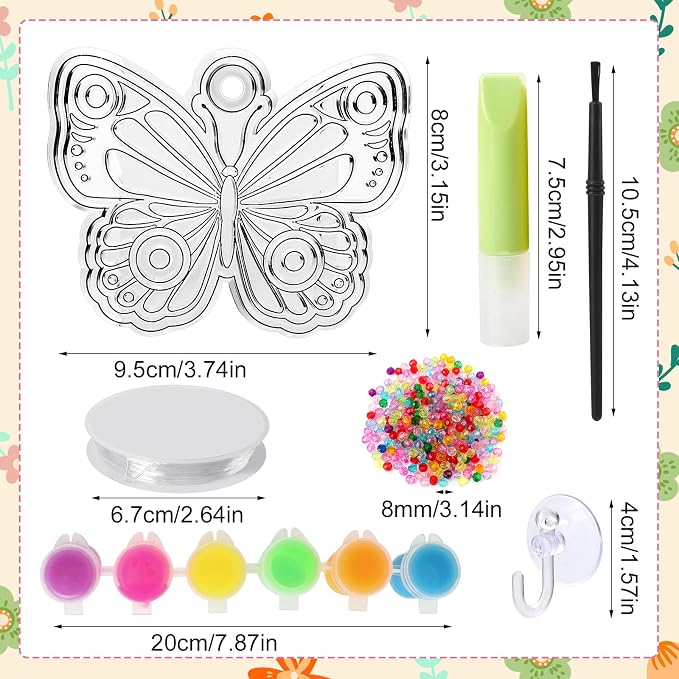 Nlicrst 32 Sets Butterfly DIY Sun Catcher Crafts Decorations, Sun Catcher Kits for Adults Window Art, Suncatcher Paint DIY Craft Kits for Kids Classroom Decorations