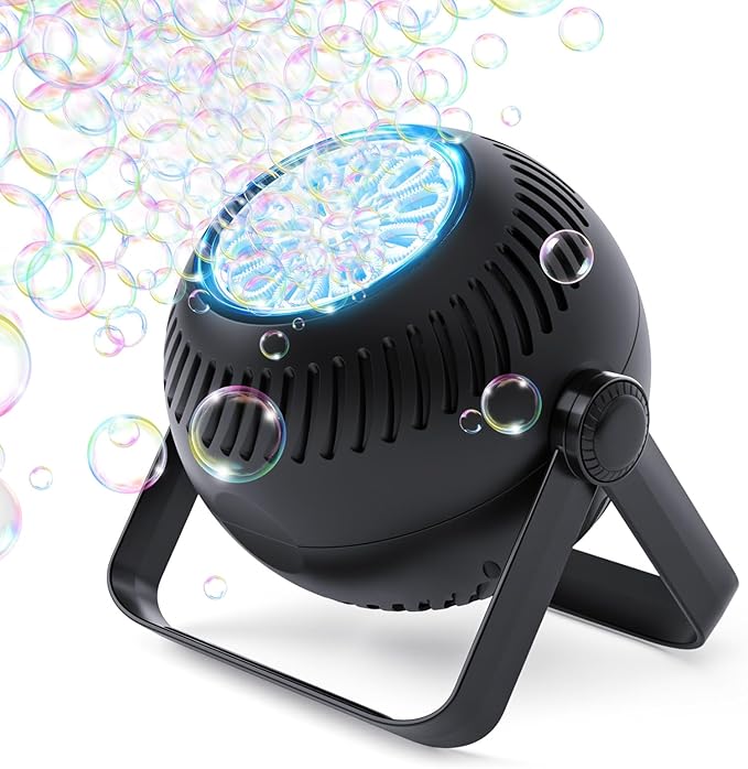 2026 Bubble Machine, 20000+ Bubbles Rechargeable Bubble Maker, Automatic Bubble Blower with Lights & 360° Adjustable Angle, Outdoor Bubble Toys Gifts for Kids, Birthday Parties, Backyard, Wedding