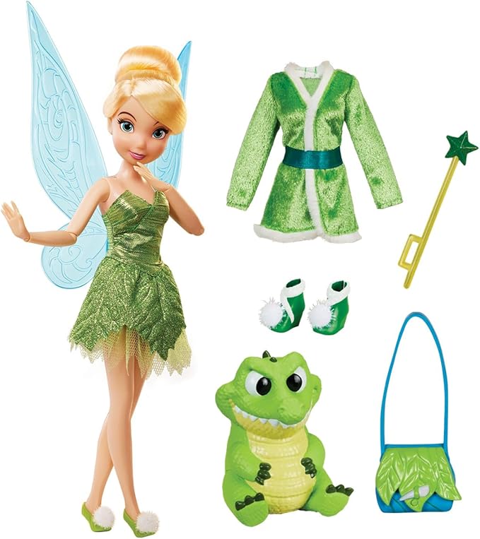 Disney Store Official Tinker Bell Story Doll - 11 Inches - Includes Coloring Book and Additional Dress, Princess Doll in Classic Outfit, Disney Princess Toys