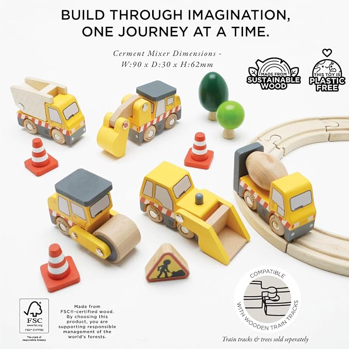 Le Toy Van Wooden Construction Vehicles Set